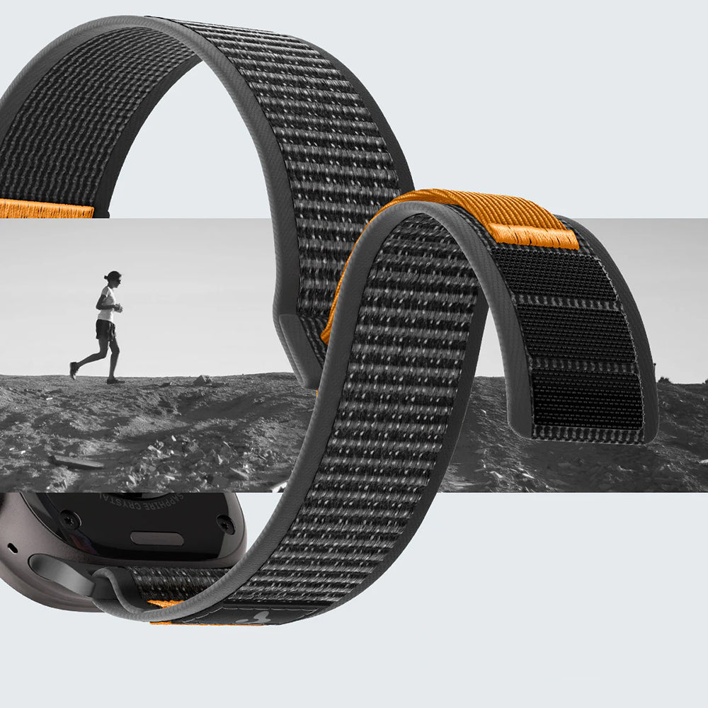 Armband für Apple Watch 49/46/45/44 mm, Spigen Athlex Air 2, Schwarz-Orange
