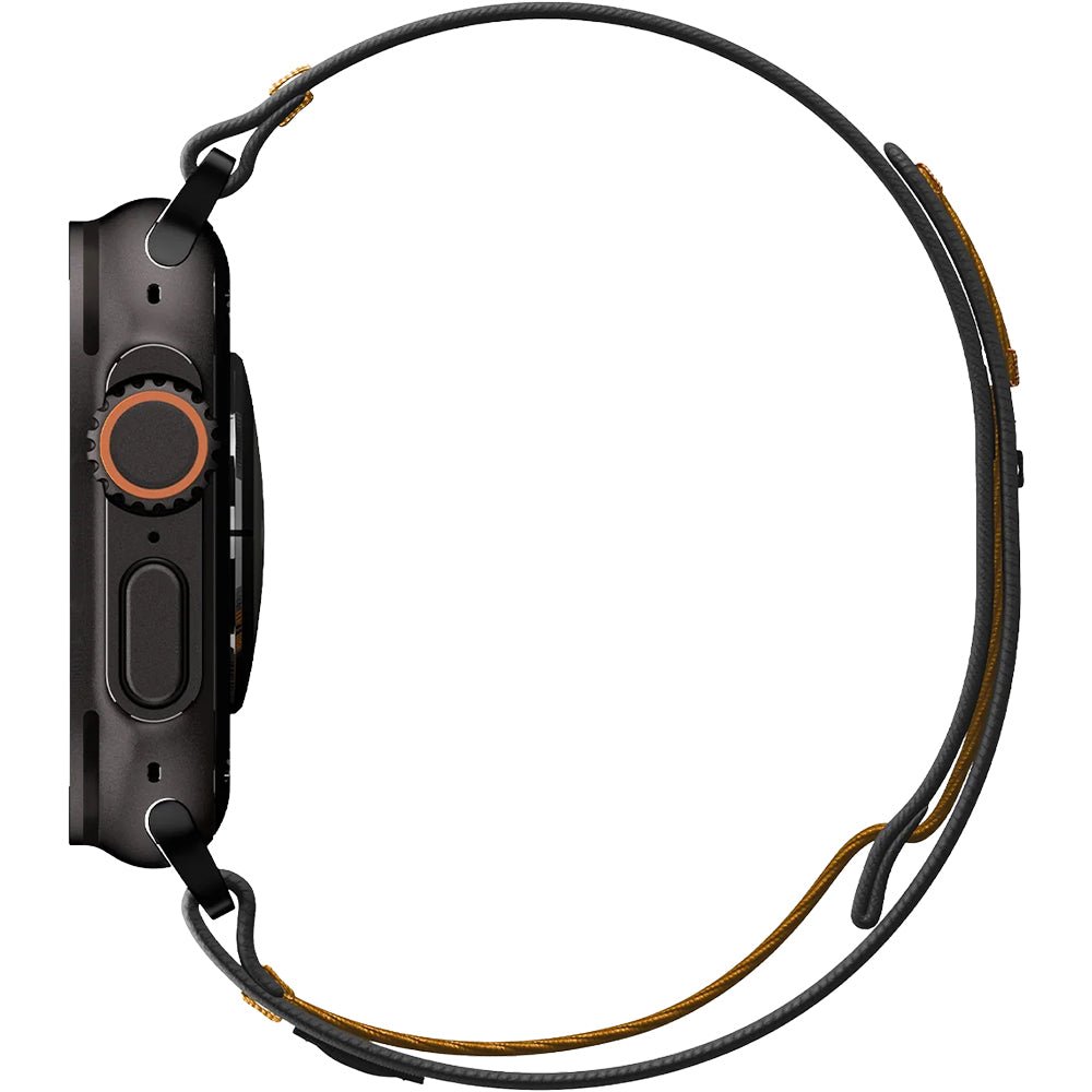 Armband für Apple Watch 49/46/45/44 mm, Spigen Athlex Air 2, Schwarz-Orange