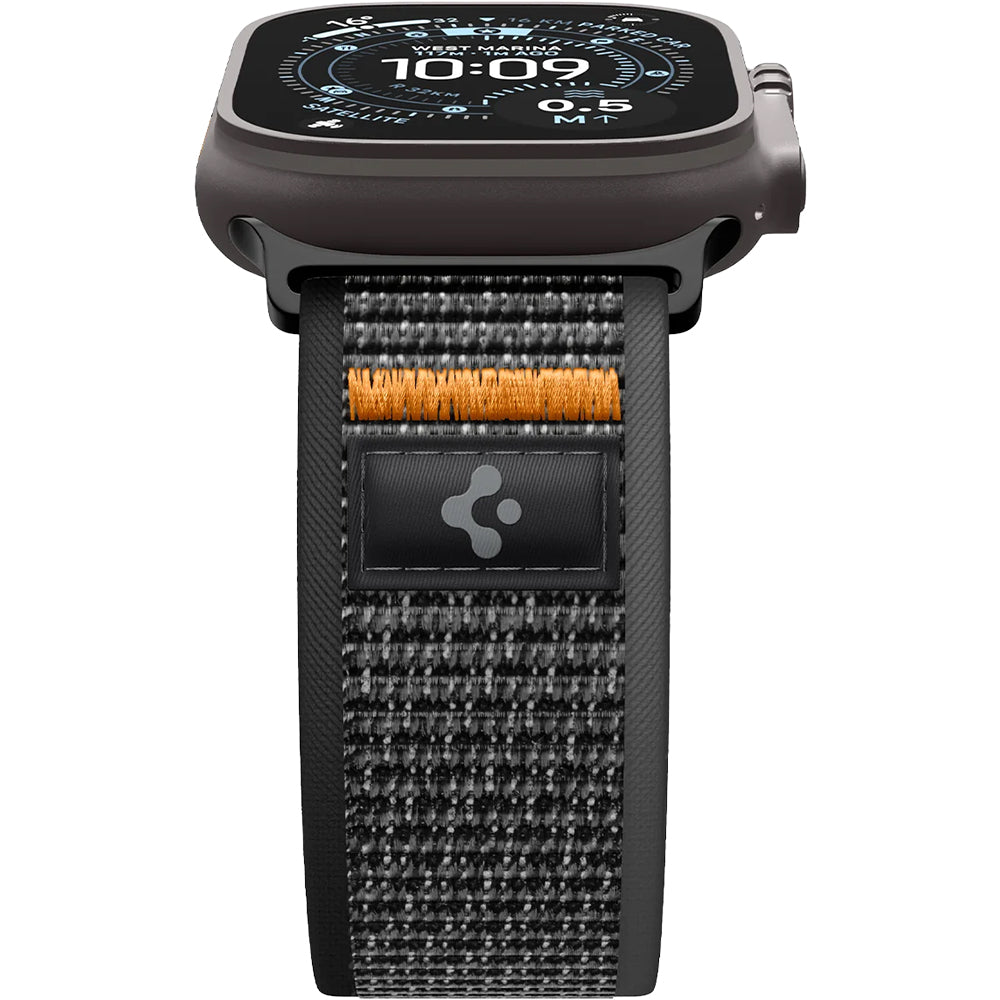 Armband für Apple Watch 49/46/45/44 mm, Spigen Athlex Air 2, Schwarz-Orange