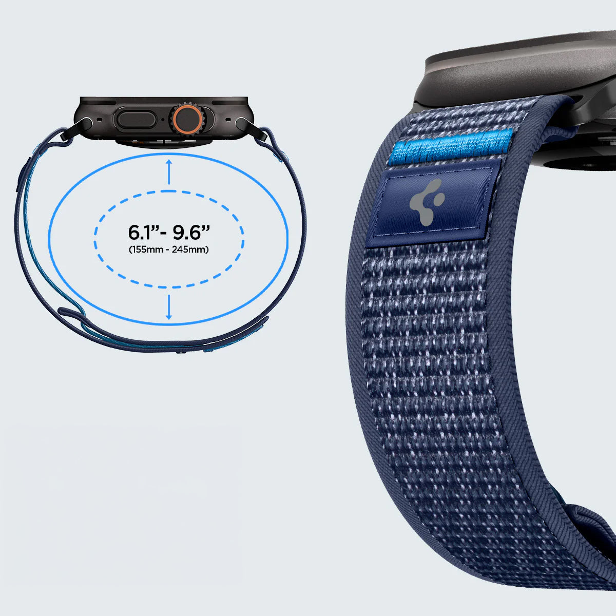 Armband für Apple Watch 49/46/45/44 mm, Spigen Athlex Air 2, Dunkelblau