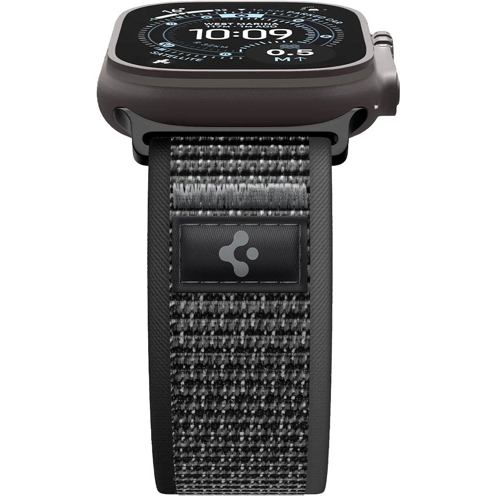 Armband für Apple Watch 49/46/45/44 mm, Spigen Athlex Air 2, Schwarz-Grau