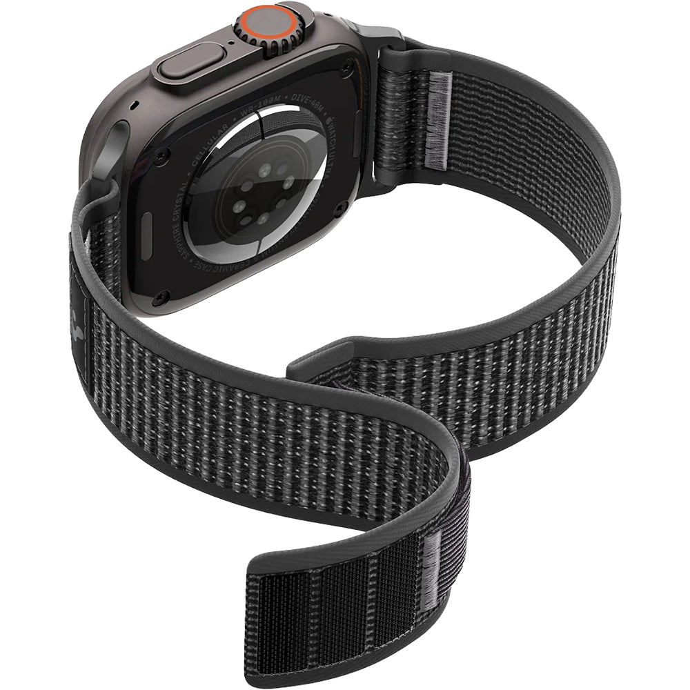 Armband für Apple Watch 49/46/45/44 mm, Spigen Athlex Air 2, Schwarz-Grau