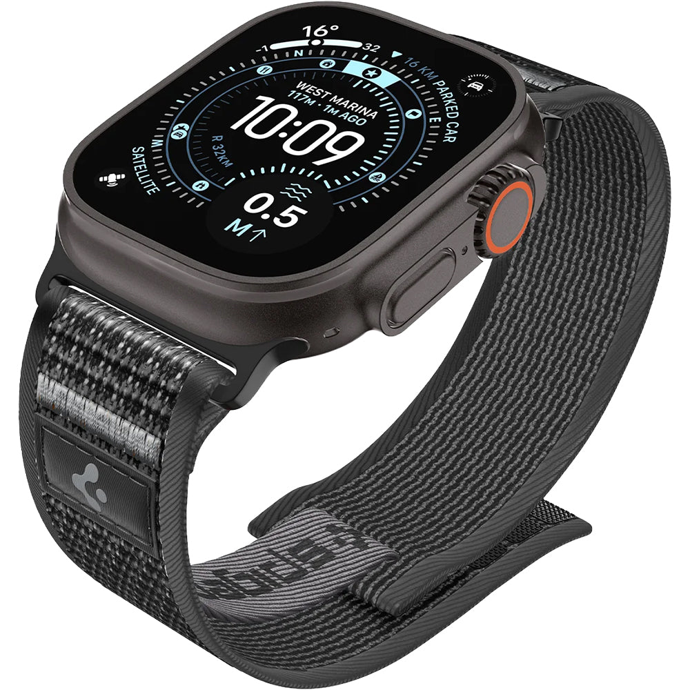 Armband für Apple Watch 49/46/45/44 mm, Spigen Athlex Air 2, Schwarz-Grau