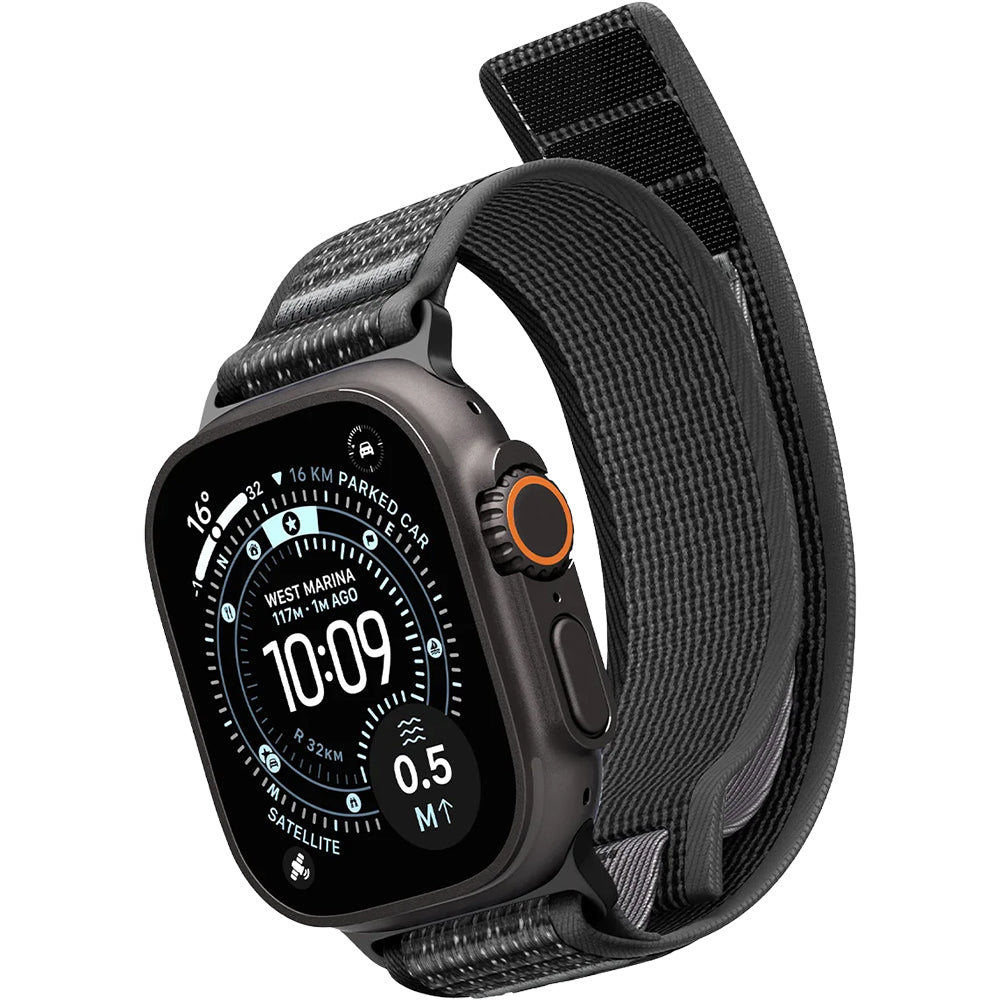 Armband für Apple Watch 49/46/45/44 mm, Spigen Athlex Air 2, Schwarz-Grau