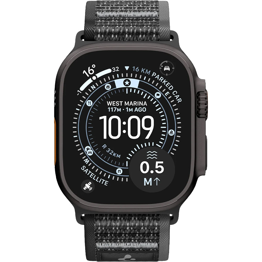 Armband für Apple Watch 49/46/45/44 mm, Spigen Athlex Air 2, Schwarz-Grau