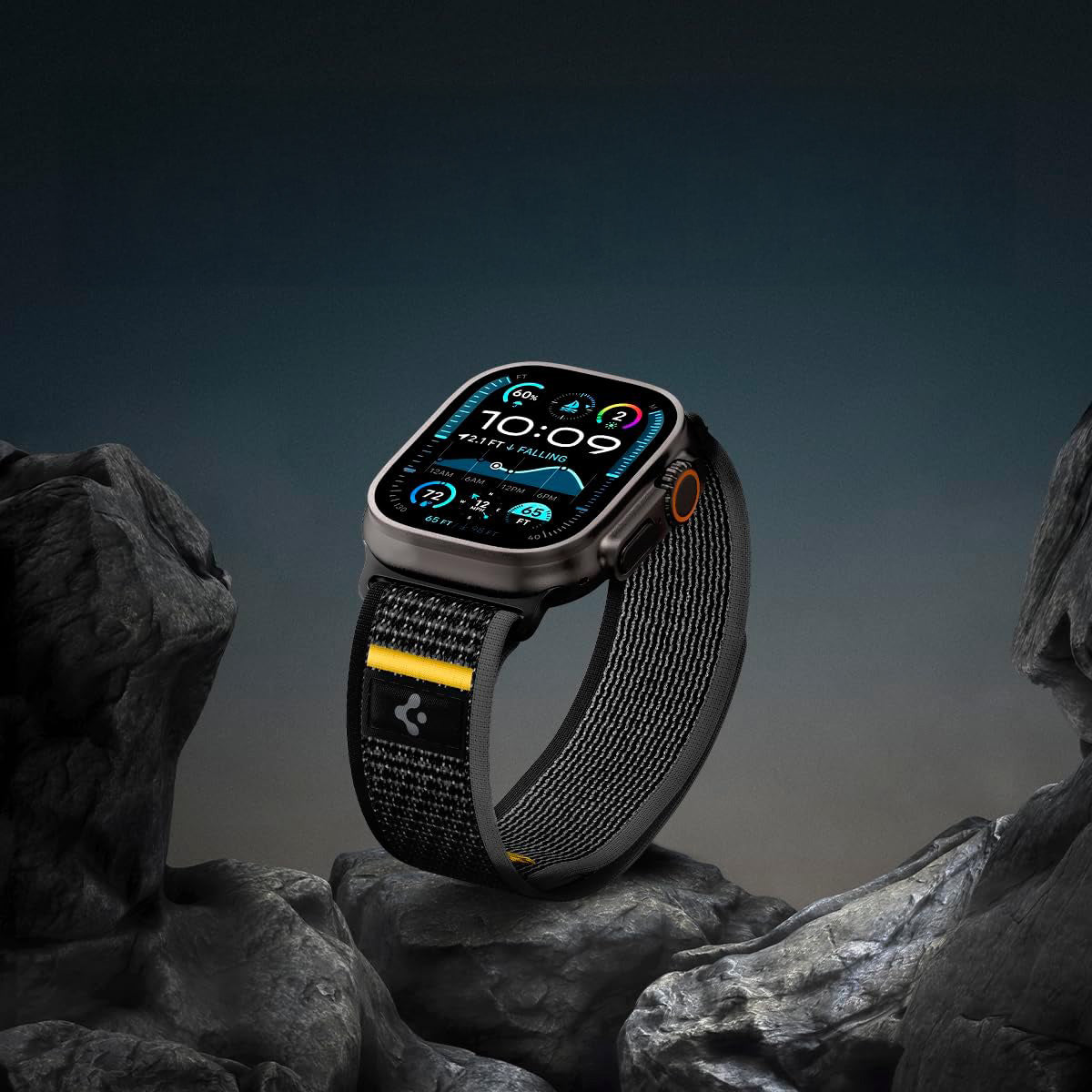 Armband für Apple Watch 49/46/45/44 mm, Spigen Athlex Air, Schwarz