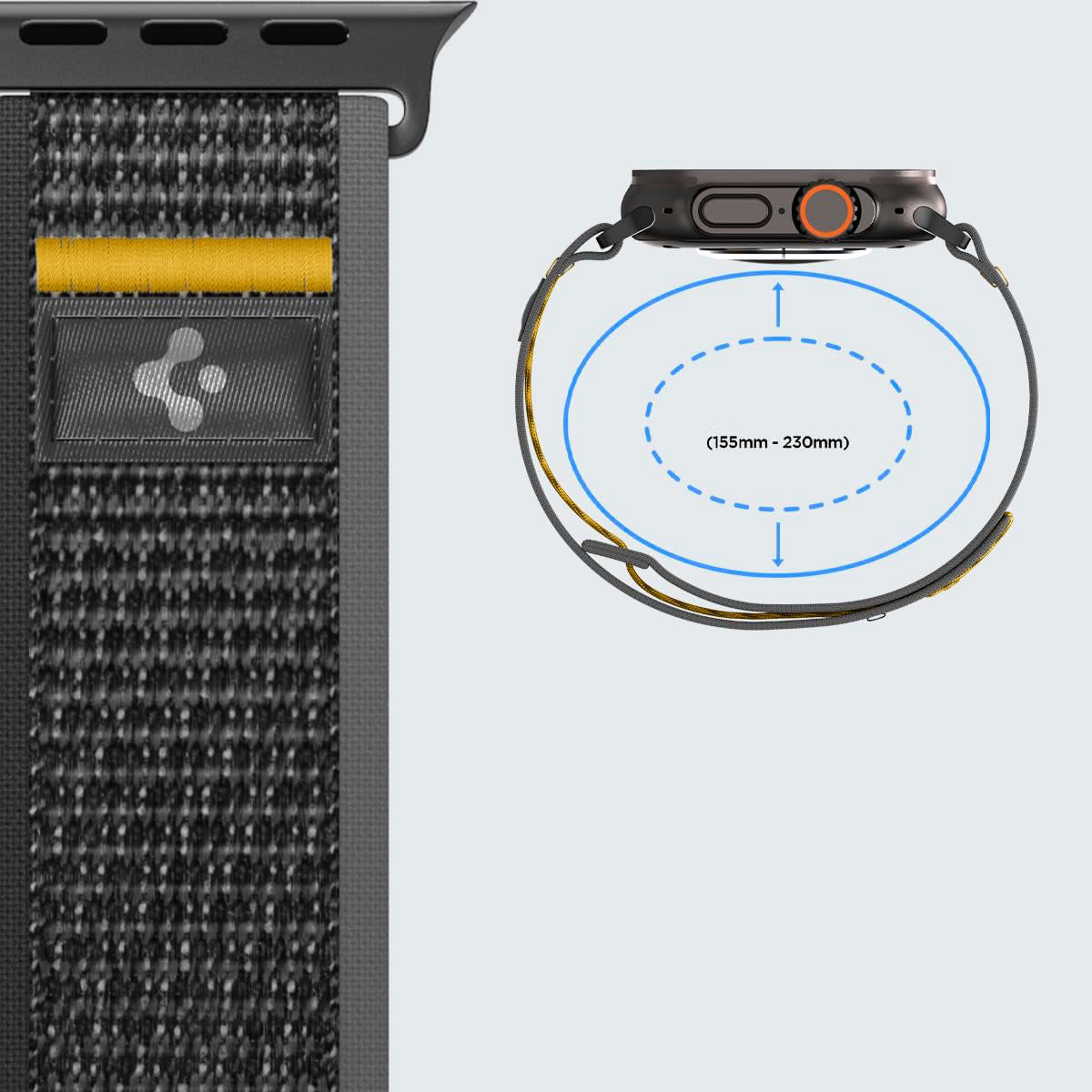 Armband für Apple Watch 49/46/45/44 mm, Spigen Athlex Air, Schwarz