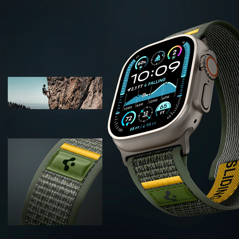 Armband für Apple Watch 49/46/45/44 mm, Spigen Athlex Air, Grün
