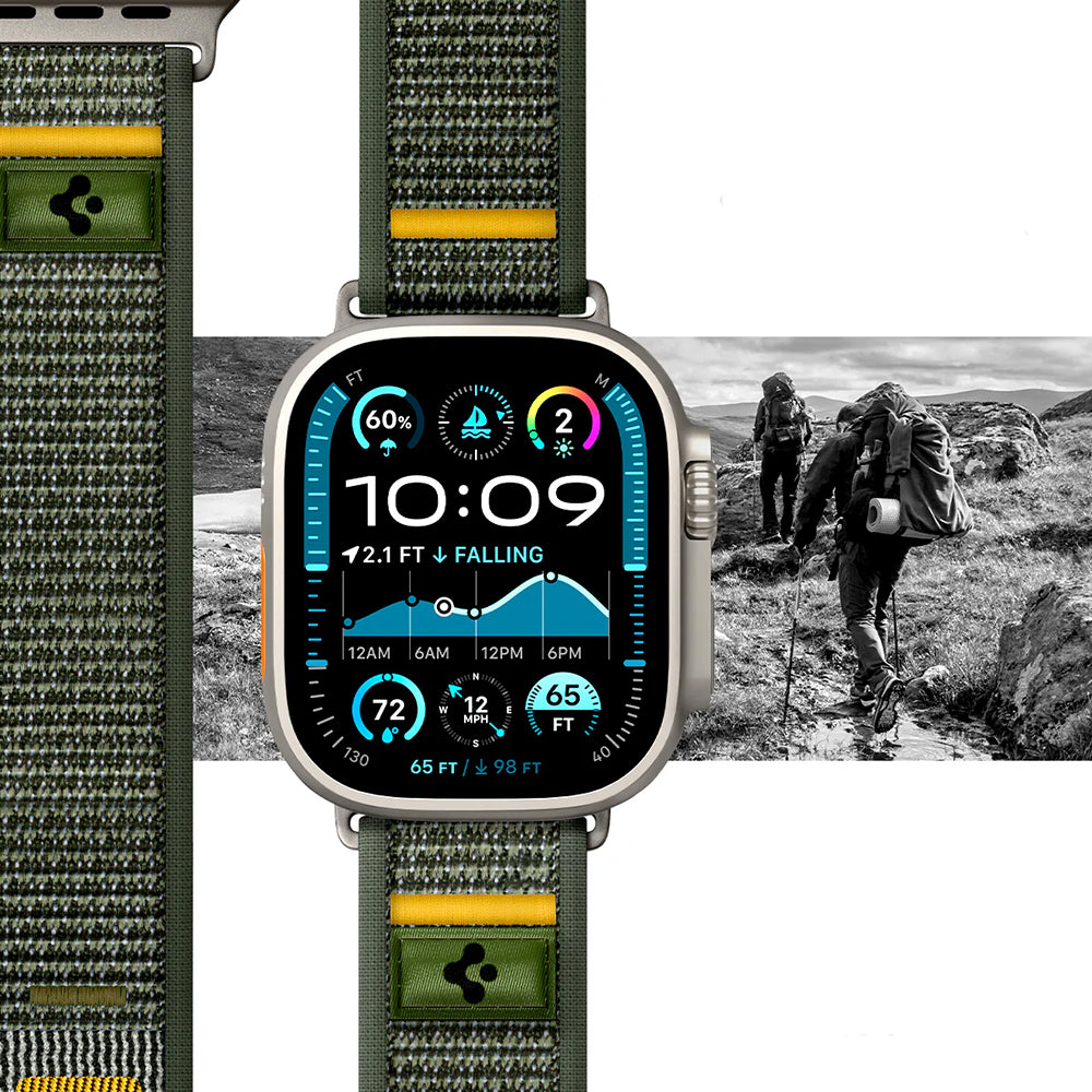 Armband für Apple Watch 49/46/45/44 mm, Spigen Athlex Air, Grün