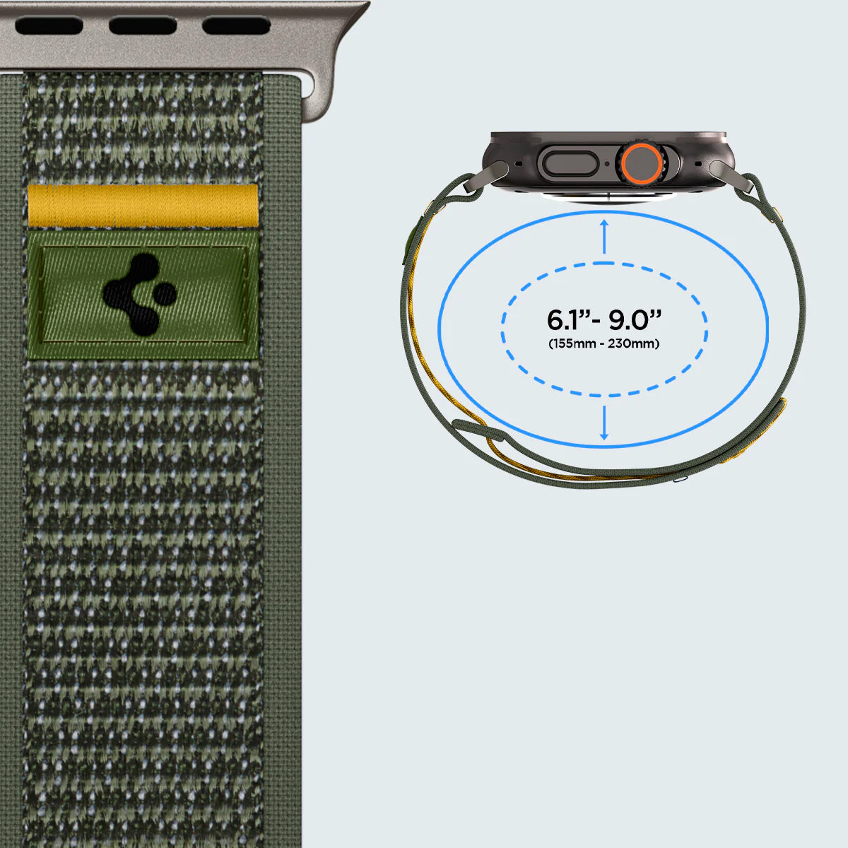 Armband für Apple Watch 49/46/45/44 mm, Spigen Athlex Air, Grün