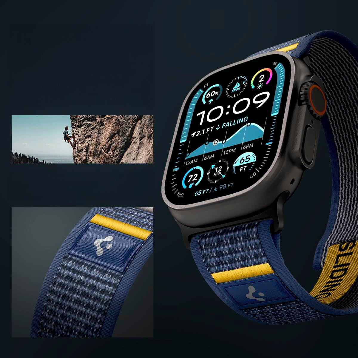 Armband für Apple Watch 49/46/45/44 mm, Spigen Athlex Air, Dunkelblau