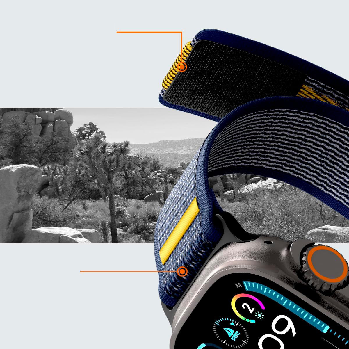 Armband für Apple Watch 49/46/45/44 mm, Spigen Athlex Air, Dunkelblau