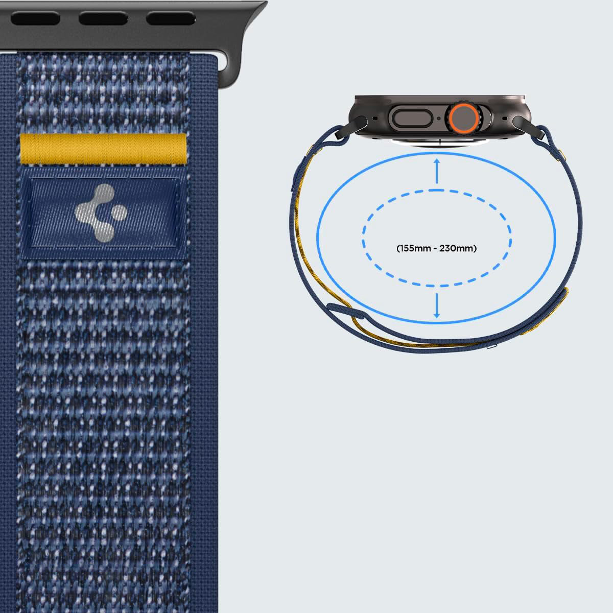 Armband für Apple Watch 49/46/45/44 mm, Spigen Athlex Air, Dunkelblau