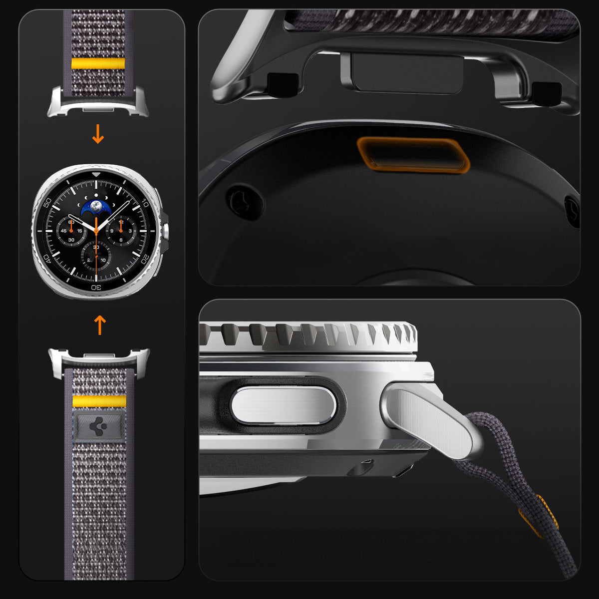 Armband für Galaxy Watch 8 / 8 Classic, Spigen Athlex Air, Grau