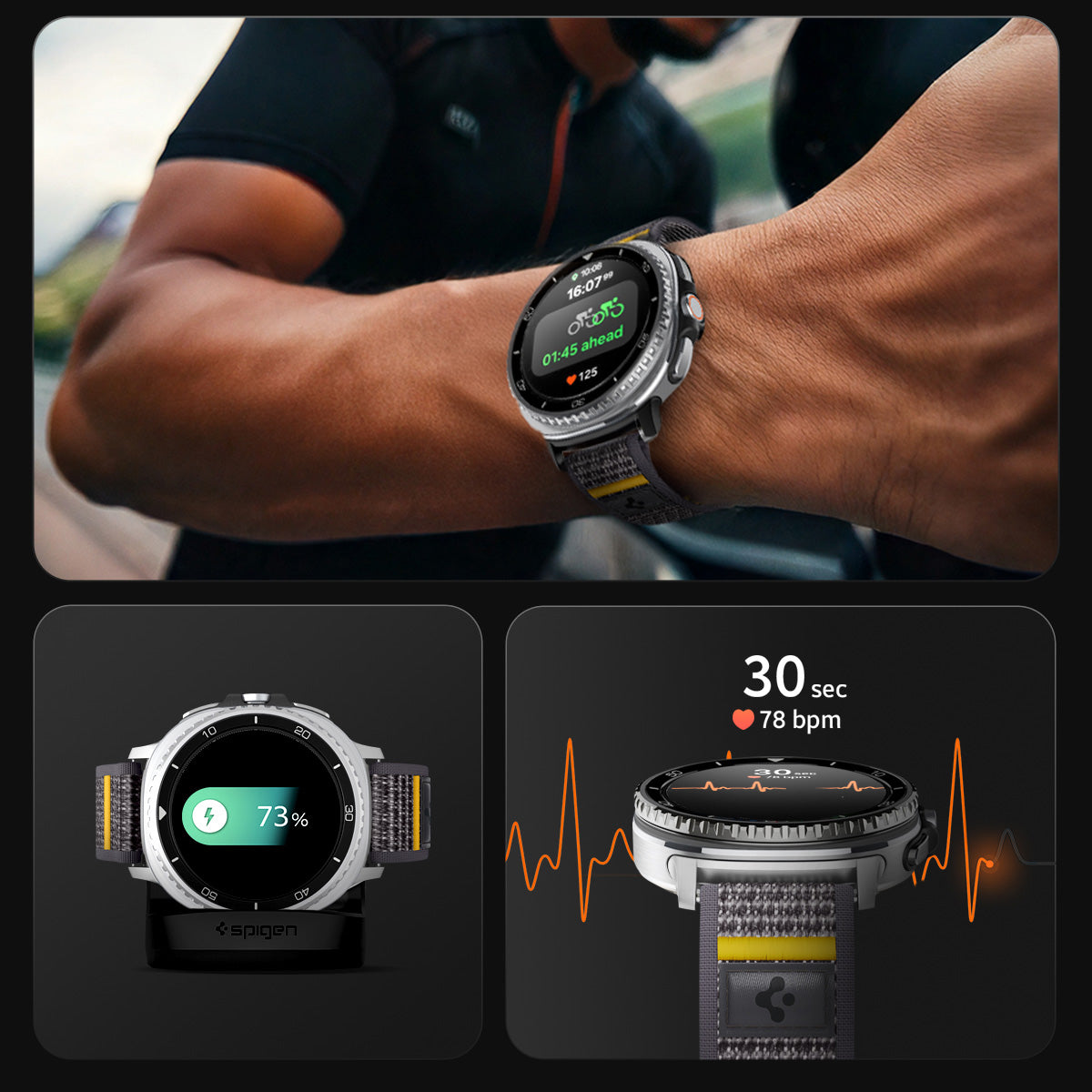 Armband für Galaxy Watch 8 / 8 Classic, Spigen Athlex Air, Grau