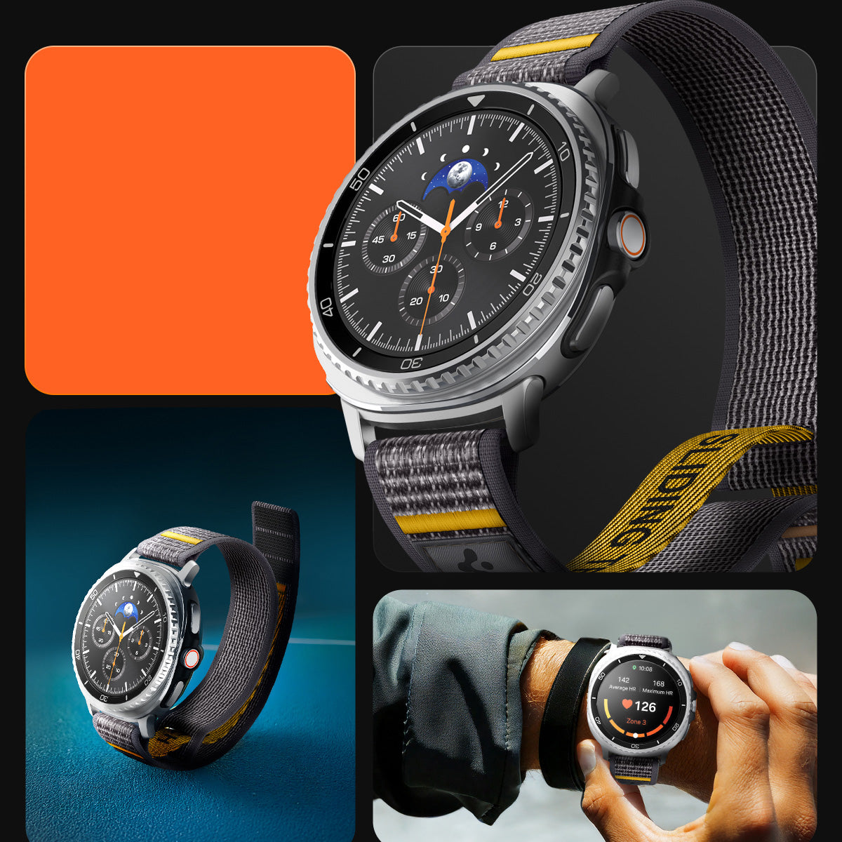Armband für Galaxy Watch 8 / 8 Classic, Spigen Athlex Air, Grau