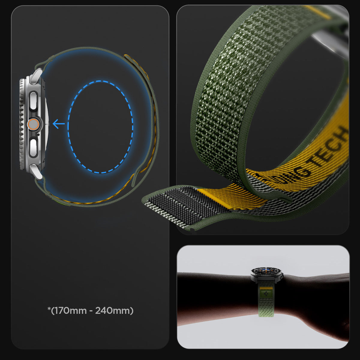 Armband für Galaxy Watch 8 / 8 Classic, Spigen Athlex Air, Grün