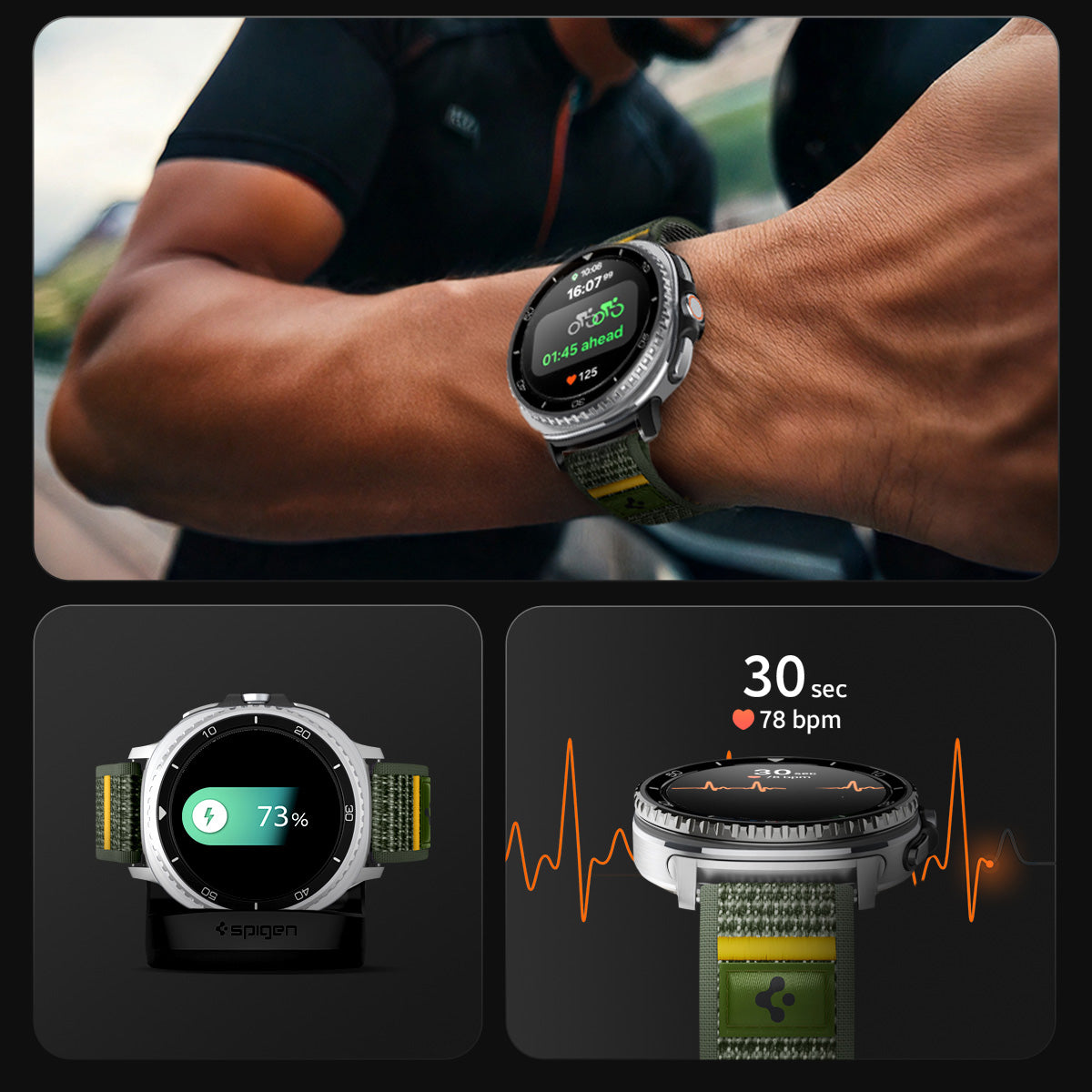 Armband für Galaxy Watch 8 / 8 Classic, Spigen Athlex Air, Grün