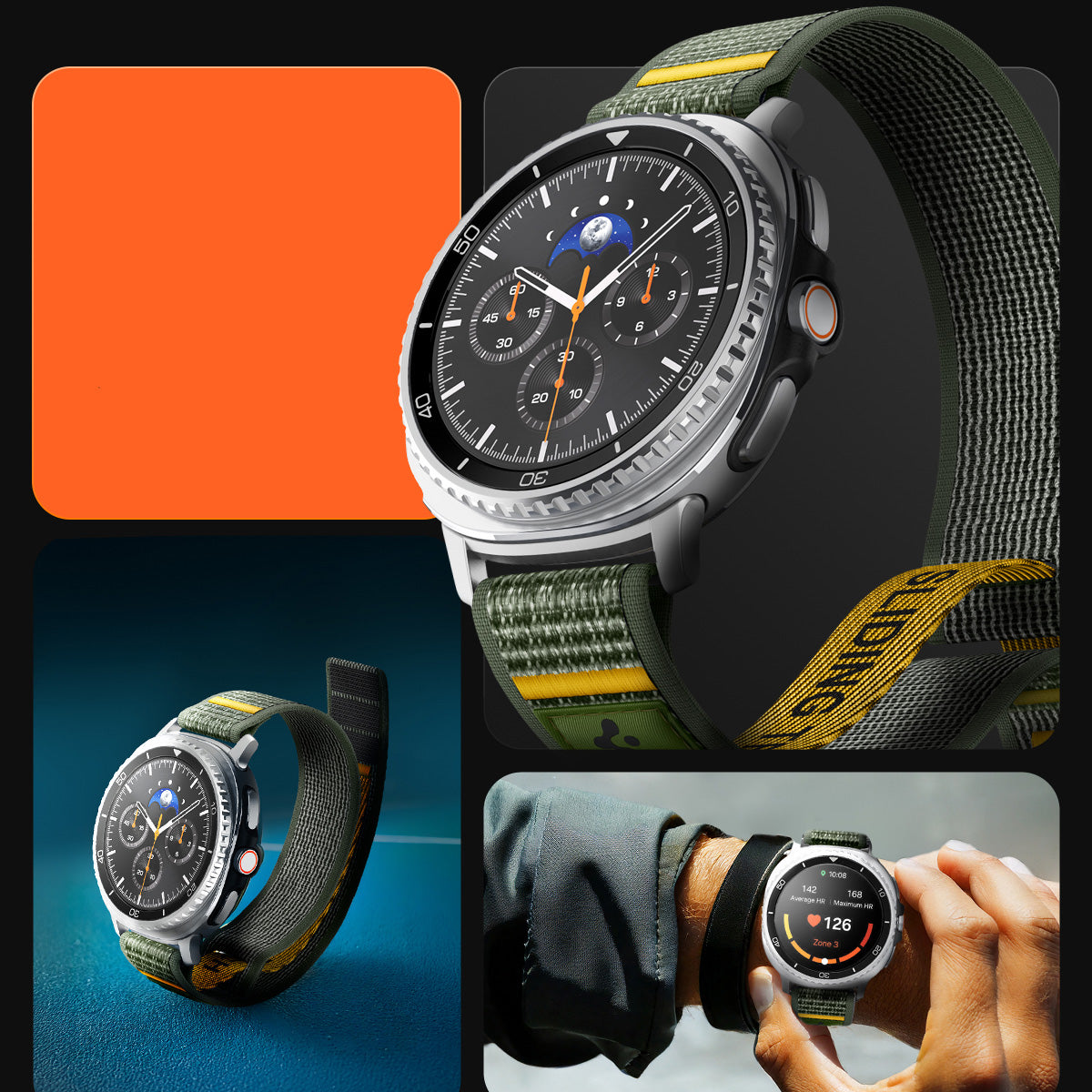 Armband für Galaxy Watch 8 / 8 Classic, Spigen Athlex Air, Grün