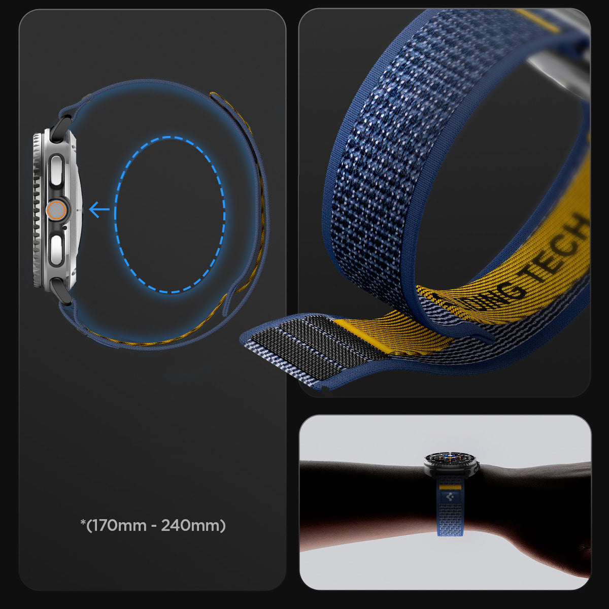 Armband für Galaxy Watch 8 / 8 Classic, Spigen Athlex Air, Dunkelblau