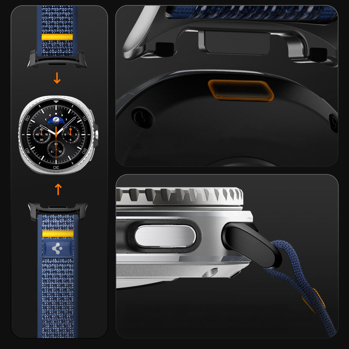 Armband für Galaxy Watch 8 / 8 Classic, Spigen Athlex Air, Dunkelblau