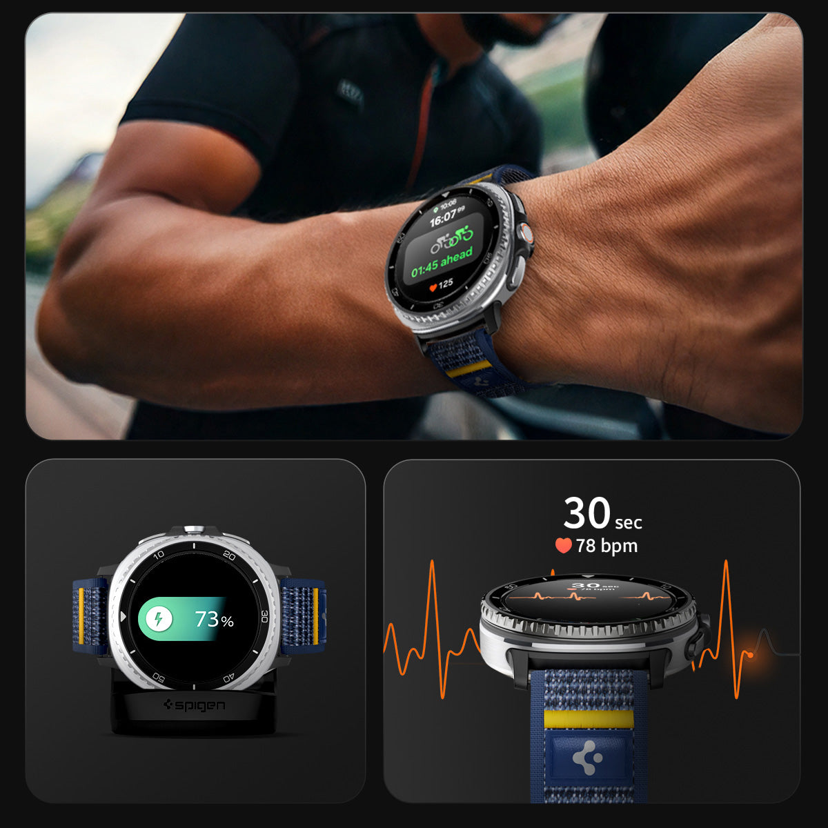 Armband für Galaxy Watch 8 / 8 Classic, Spigen Athlex Air, Dunkelblau