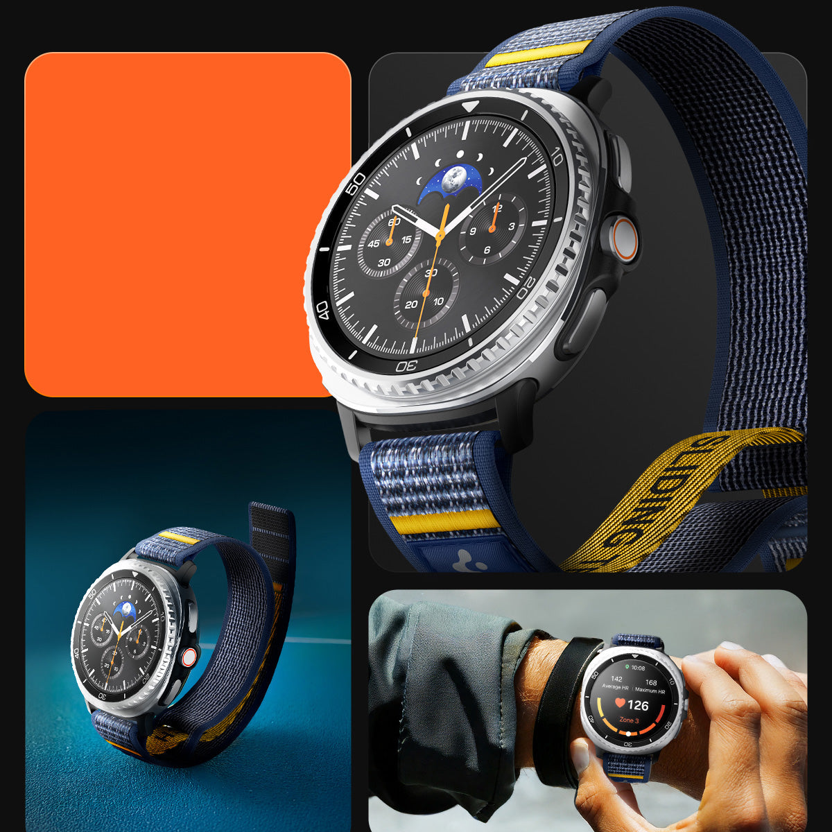 Armband für Galaxy Watch 8 / 8 Classic, Spigen Athlex Air, Dunkelblau