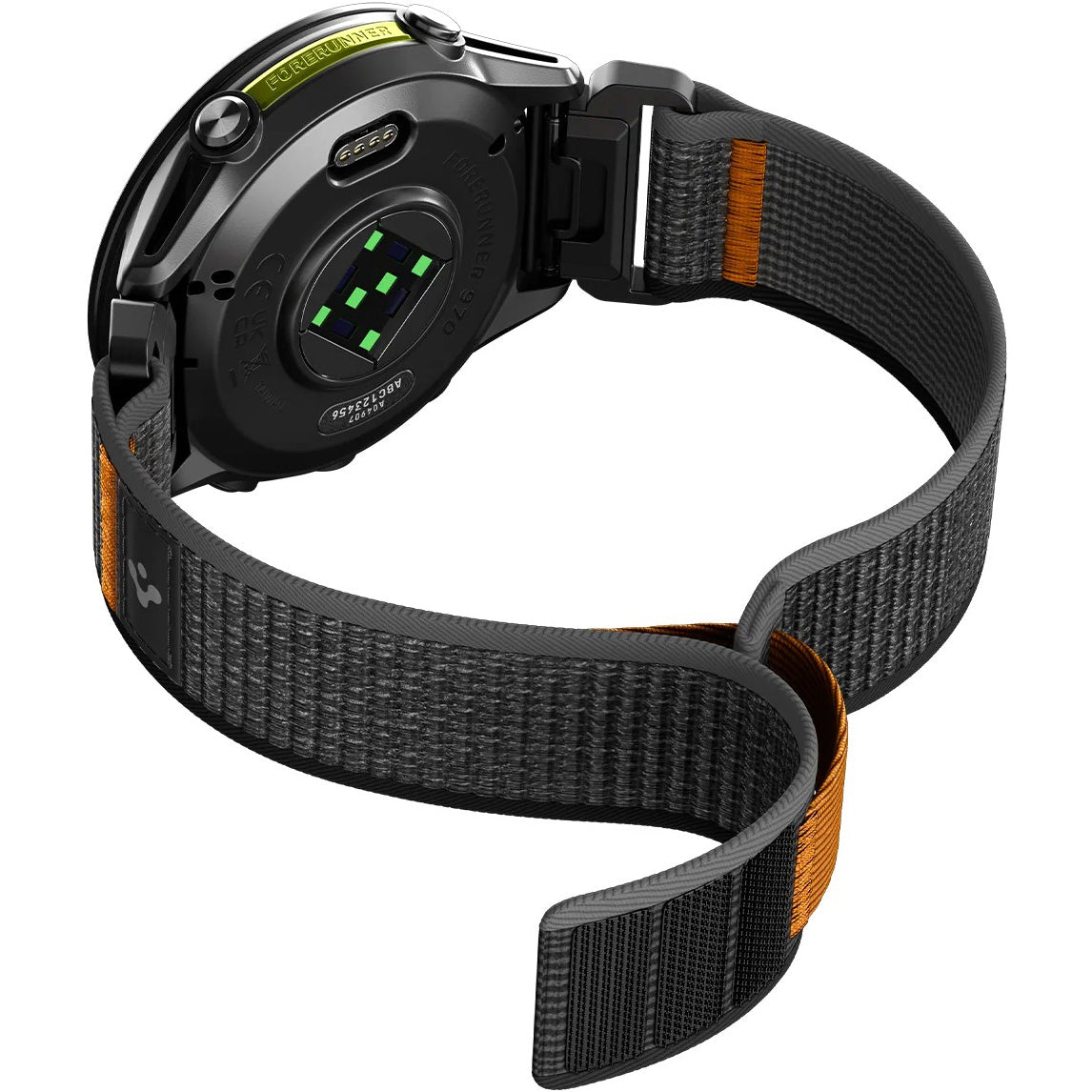 Armband für Smartwatch, QuickFit 22 mm, Spigen Athlex Air 2, Schwarz-Orange