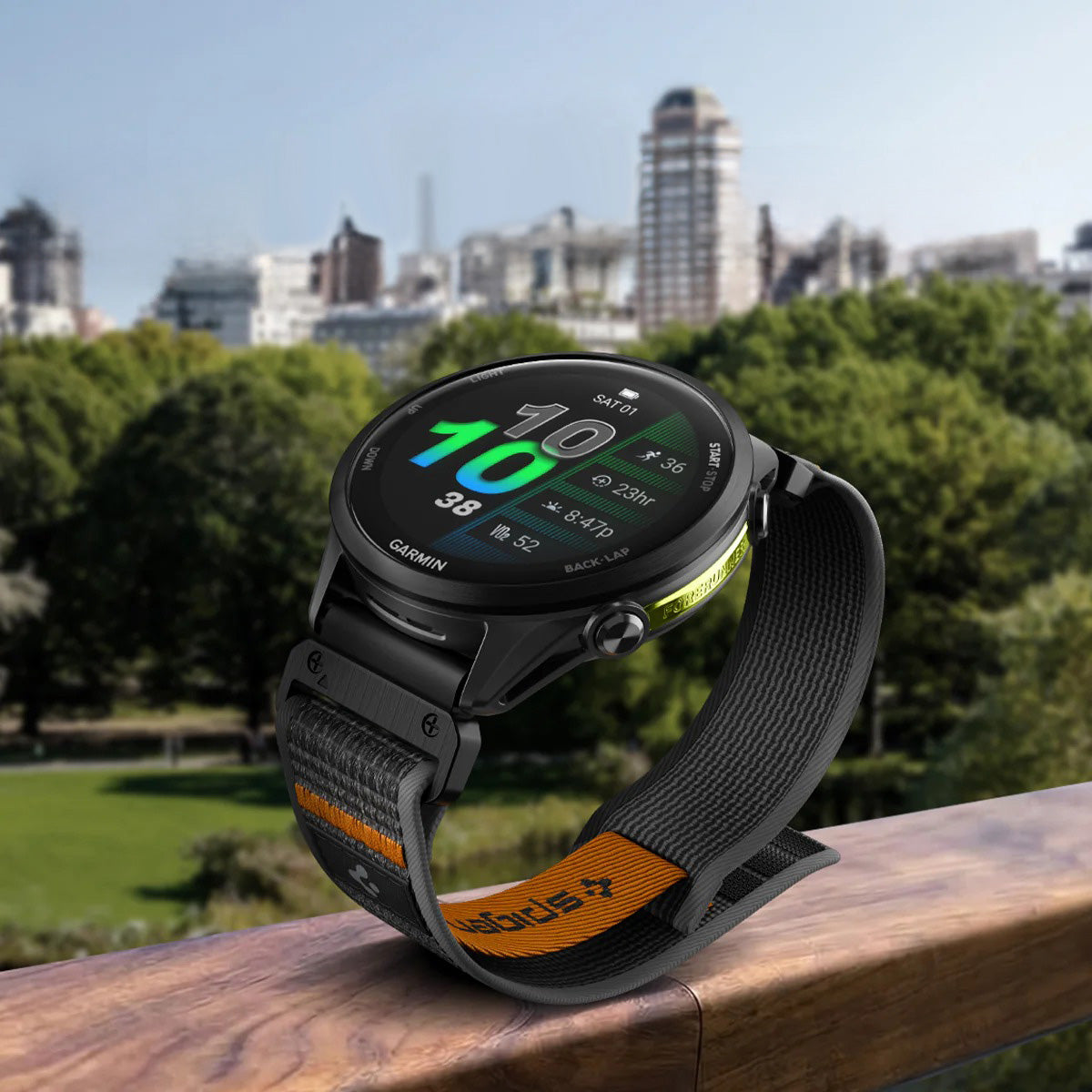 Armband für Smartwatch, QuickFit 22 mm, Spigen Athlex Air 2, Schwarz-Orange