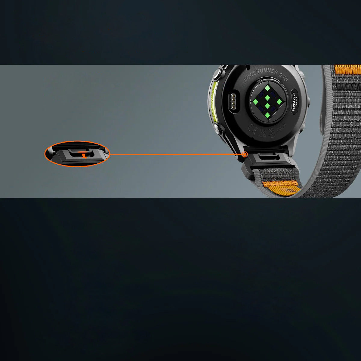 Armband für Smartwatch, QuickFit 22 mm, Spigen Athlex Air 2, Schwarz-Orange