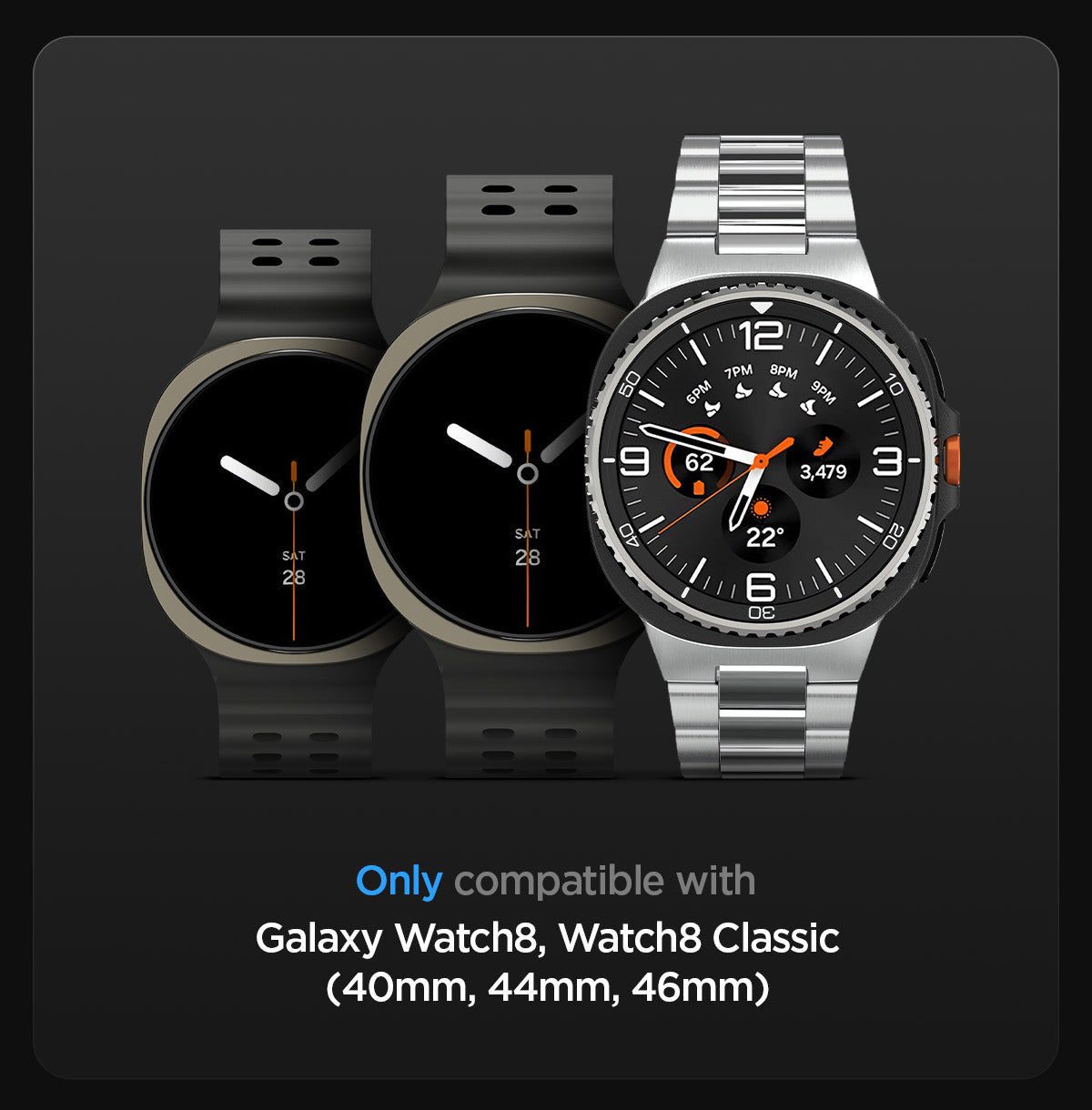 Armband für Galaxy Watch 8 40/44 mm, Classic 46 mm, Spigen Athlex Air, Schwarz