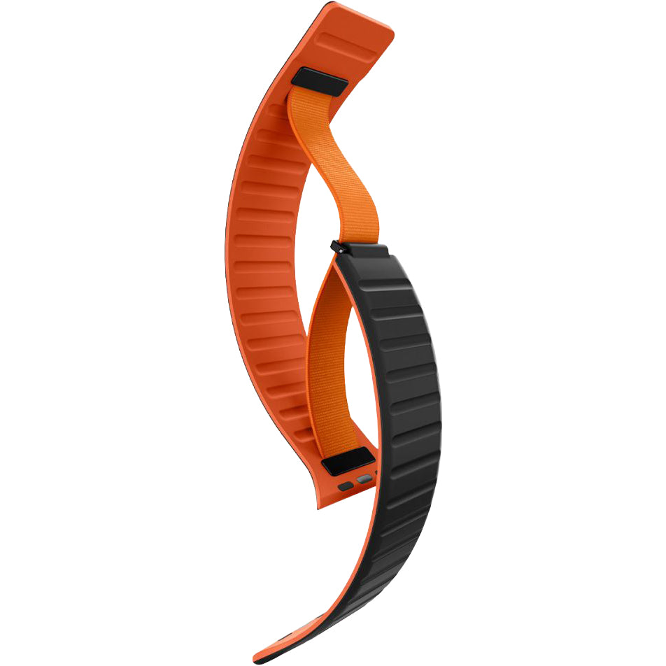 Armband für Apple Watch 44/45/46/49 mm, Spigen Athlex Air M, Schwarz-Orange (5/9)