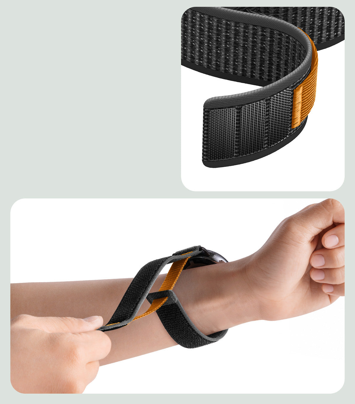 Armband für Google Pixel Watch 5 (41mm) / 4 (41mm) / 3 (41mm) / 2 (41 mm), Spigen Athlex Air, Schwarz-Orange (3/14)
