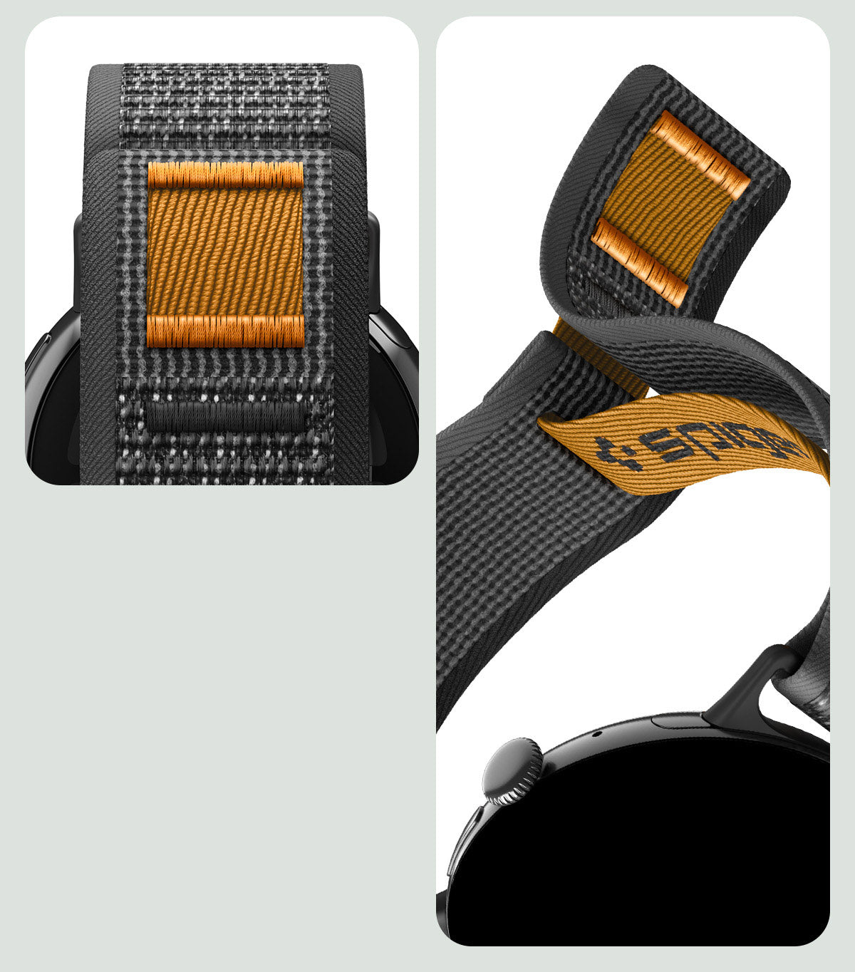 Armband für Google Pixel Watch 5 (41mm) / 4 (41mm) / 3 (41mm) / 2 (41 mm), Spigen Athlex Air, Schwarz-Orange (6/14)