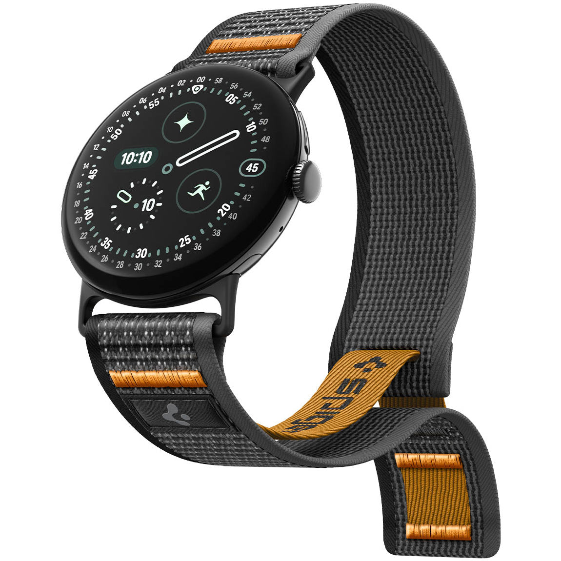 Armband für Google Pixel Watch 5 (41mm) / 4 (41mm) / 3 (41mm) / 2 (41 mm), Spigen Athlex Air, Schwarz-Orange (8/14)