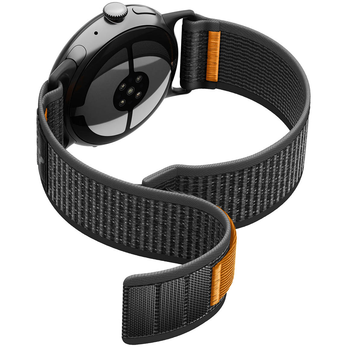 Armband für Google Pixel Watch 5 (41mm) / 4 (41mm) / 3 (41mm) / 2 (41 mm), Spigen Athlex Air, Schwarz-Orange (9/14)