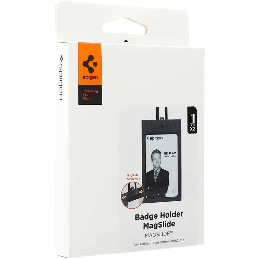 Kartenhalter mit Umhängeband Spigen Badge Holder MagSlide, Schwarz