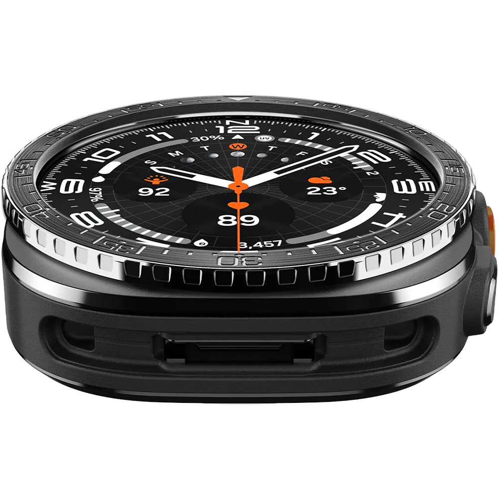 Blendenabdeckung Spigen Bezel Tune Diver für Galaxy Watch Ultra 2 47mm, Schwarz-Silber