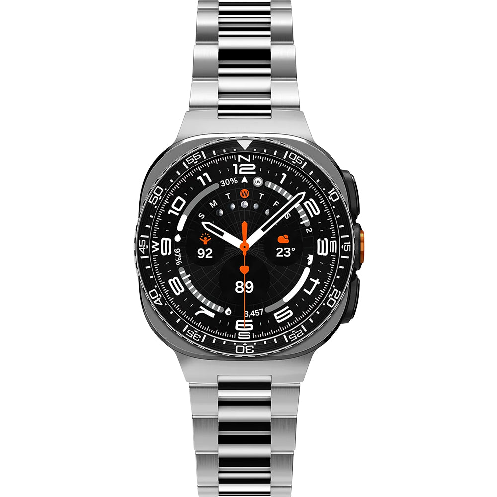 Blendenabdeckung Spigen Bezel Tune Diver für Galaxy Watch Ultra 2 47mm, Schwarz-Silber