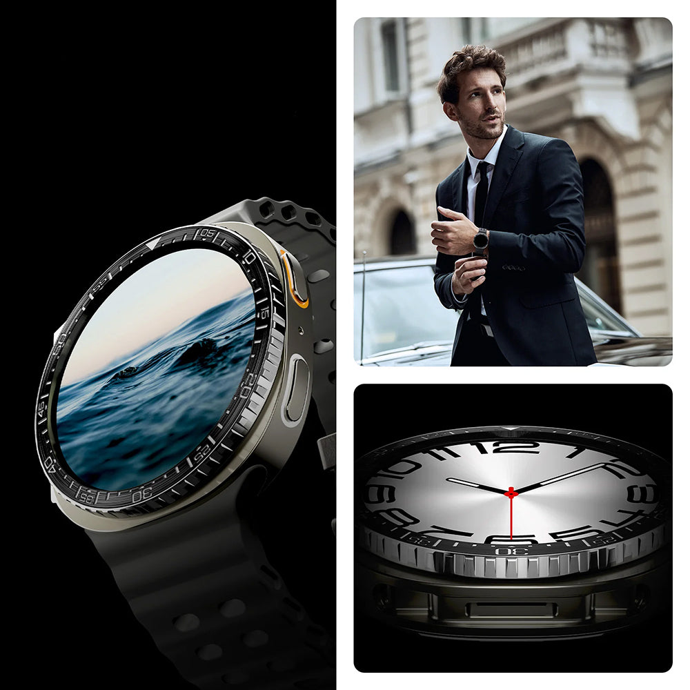 Blendenabdeckung Spigen Bezel Tune für Galaxy Watch 8 44 mm, Schwarz-Silber