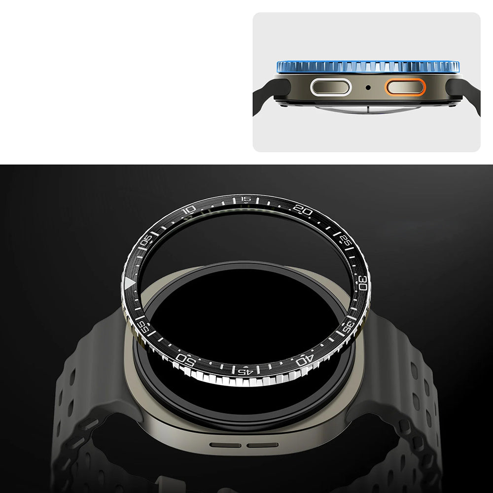 Blendenabdeckung Spigen Bezel Tune für Galaxy Watch 8 44 mm, Schwarz-Silber