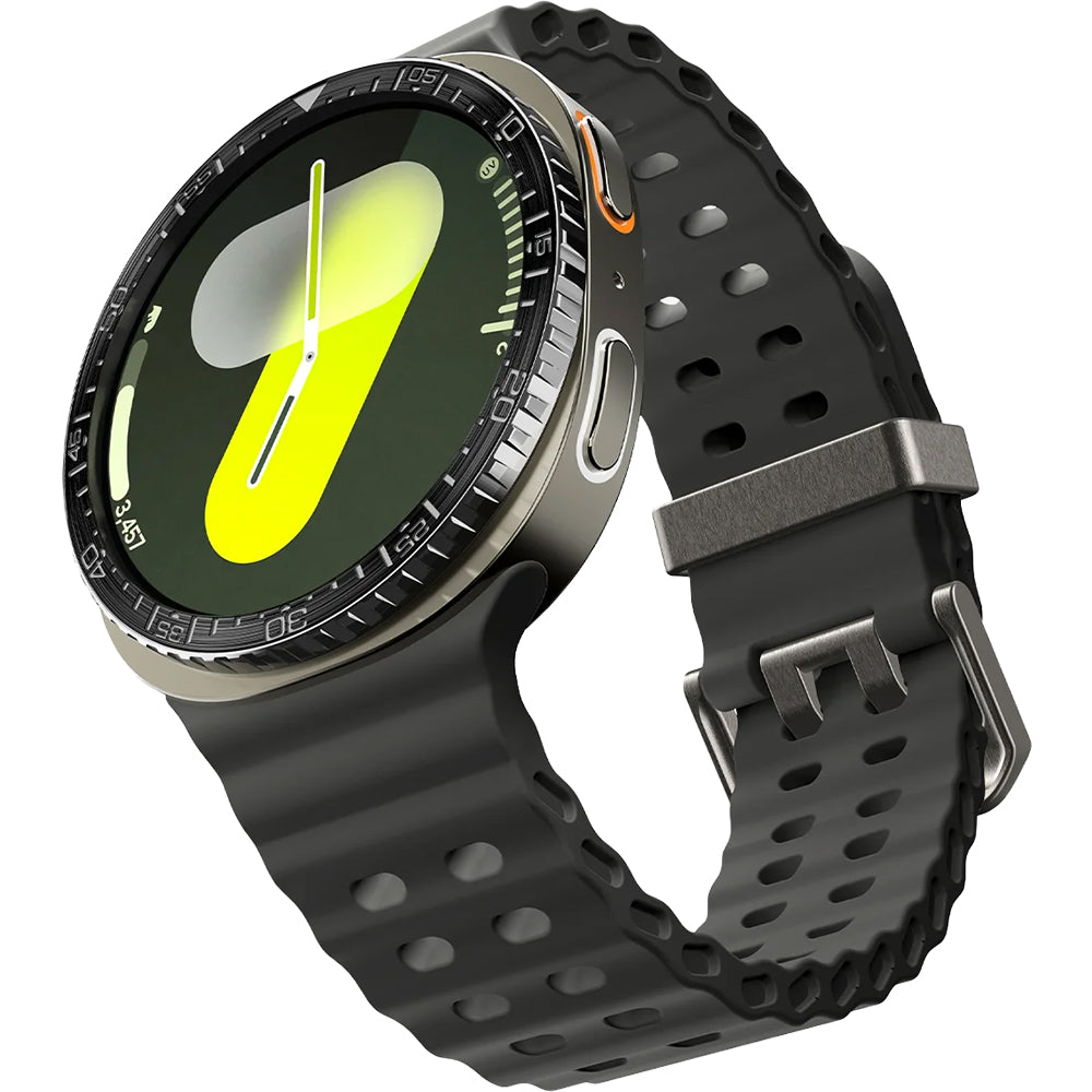 Blendenabdeckung Spigen Bezel Tune für Galaxy Watch 8 44 mm, Schwarz-Silber