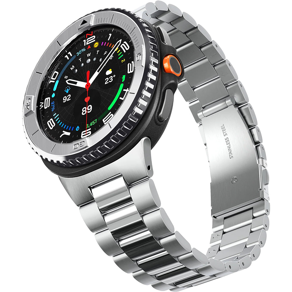 Blendenabdeckung Spigen Bezel Tune für Galaxy Watch 8 Classic 46 mm, Silbern