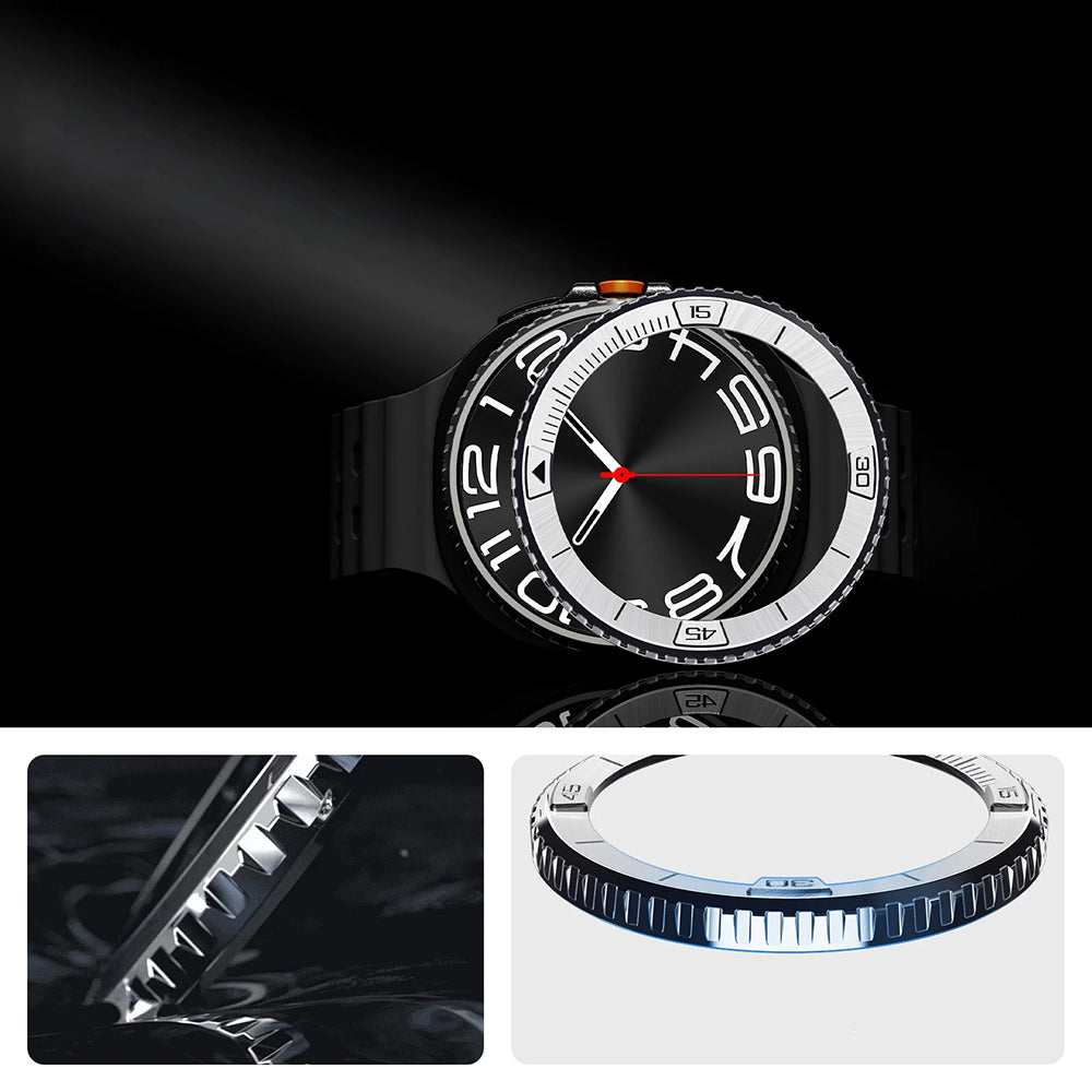 Blendenabdeckung Spigen Bezel Tune für Galaxy Watch 8 Classic 46 mm, Silbern
