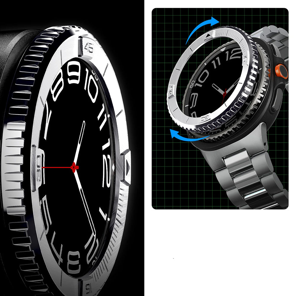 Blendenabdeckung Spigen Bezel Tune für Galaxy Watch 8 Classic 46 mm, Silbern