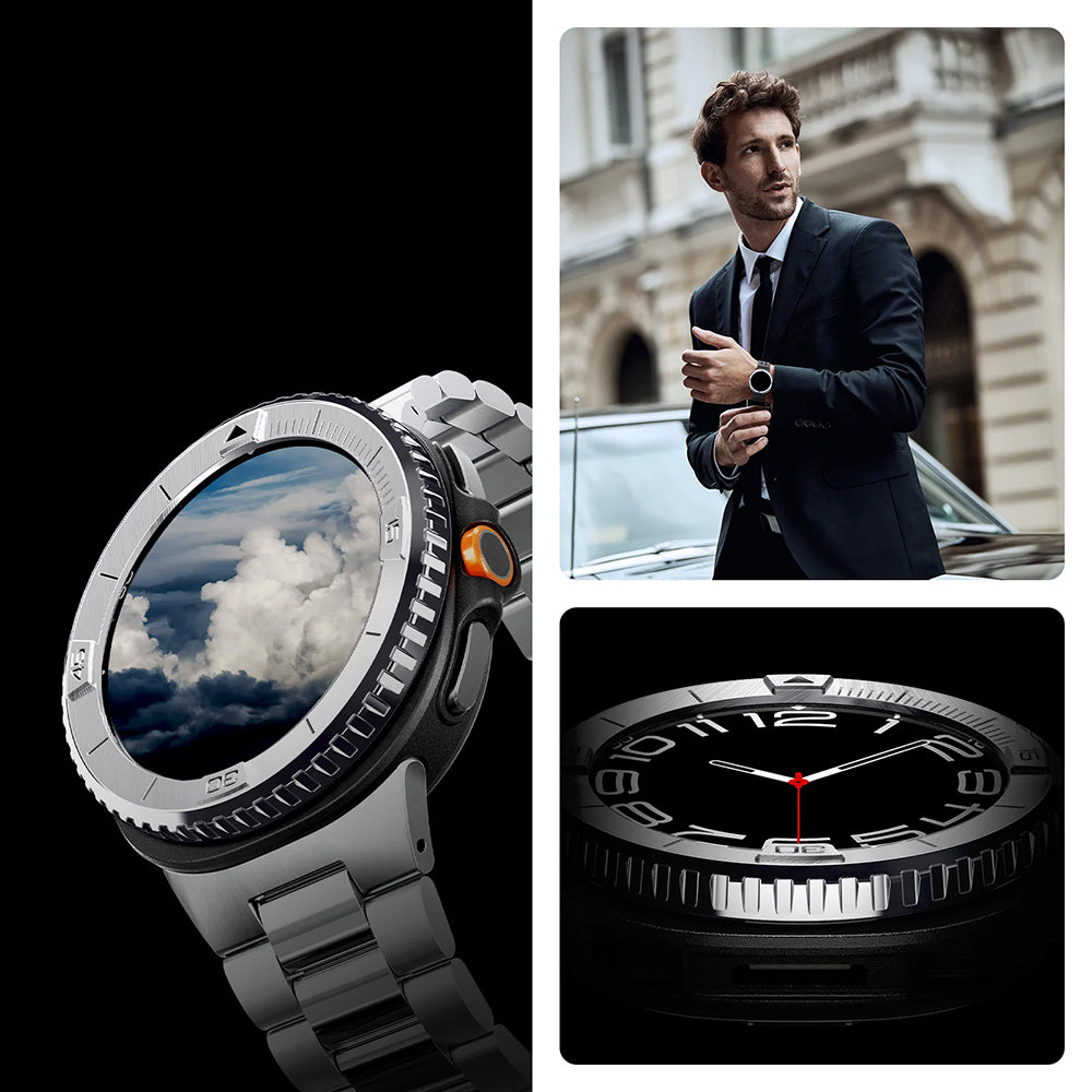 Blendenabdeckung Spigen Bezel Tune für Galaxy Watch 8 Classic 46 mm, Silbern