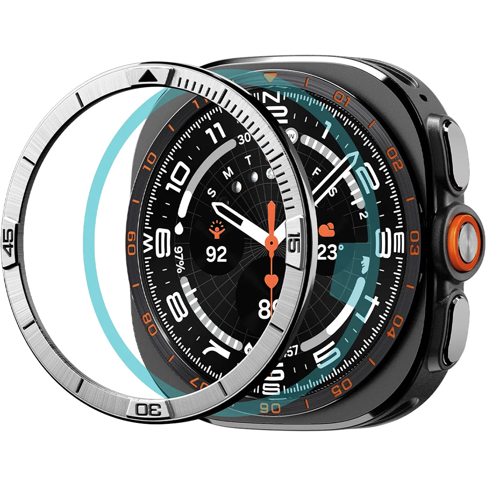 Blendenabdeckung Spigen Bezel Tune Pilot für Galaxy Watch Ultra 2 47 mm, Silbern