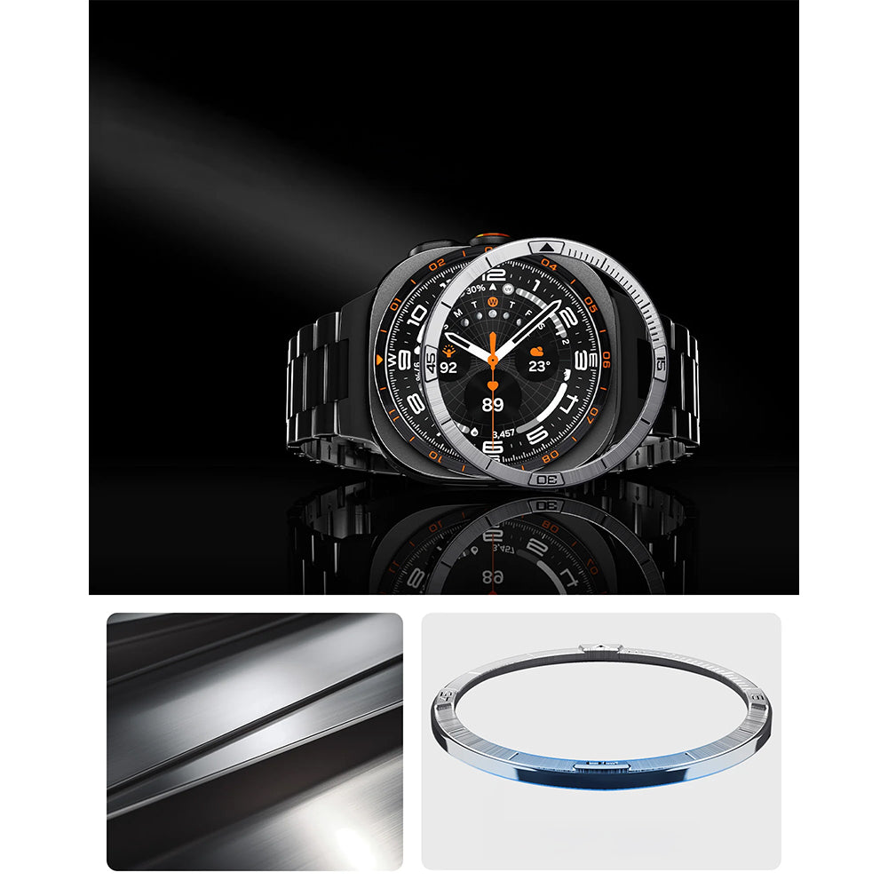 Blendenabdeckung Spigen Bezel Tune Pilot für Galaxy Watch Ultra 2 47 mm, Silbern