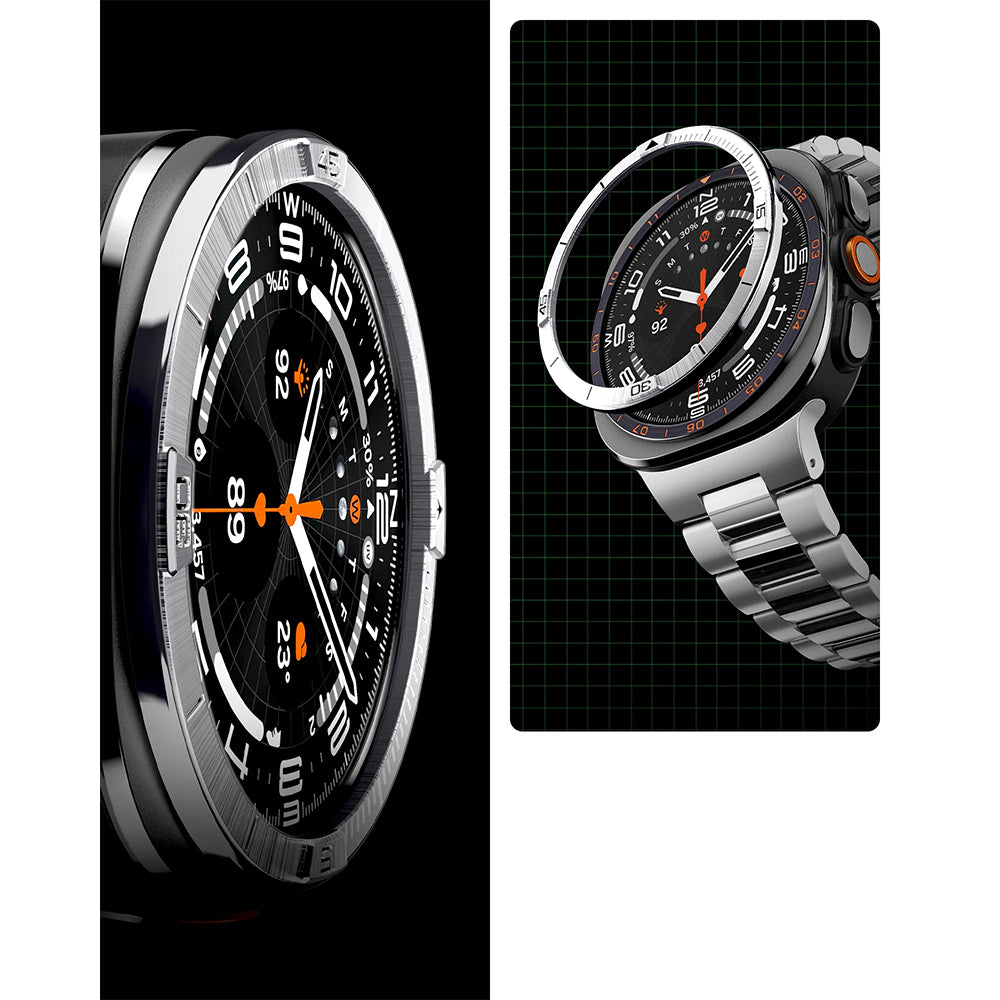 Blendenabdeckung Spigen Bezel Tune Pilot für Galaxy Watch Ultra 2 47 mm, Silbern