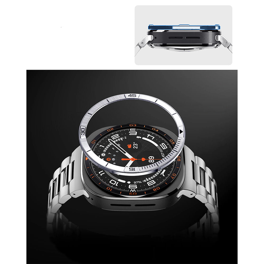 Blendenabdeckung Spigen Bezel Tune Pilot für Galaxy Watch Ultra 2 47 mm, Silbern
